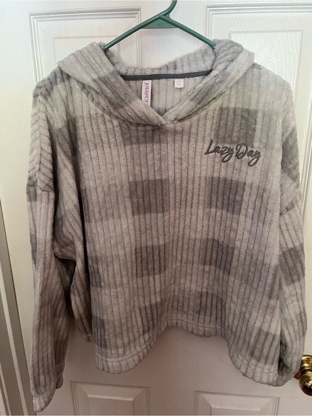 Cozy Gray 'Lazy Day' Plush Hooded Sweater